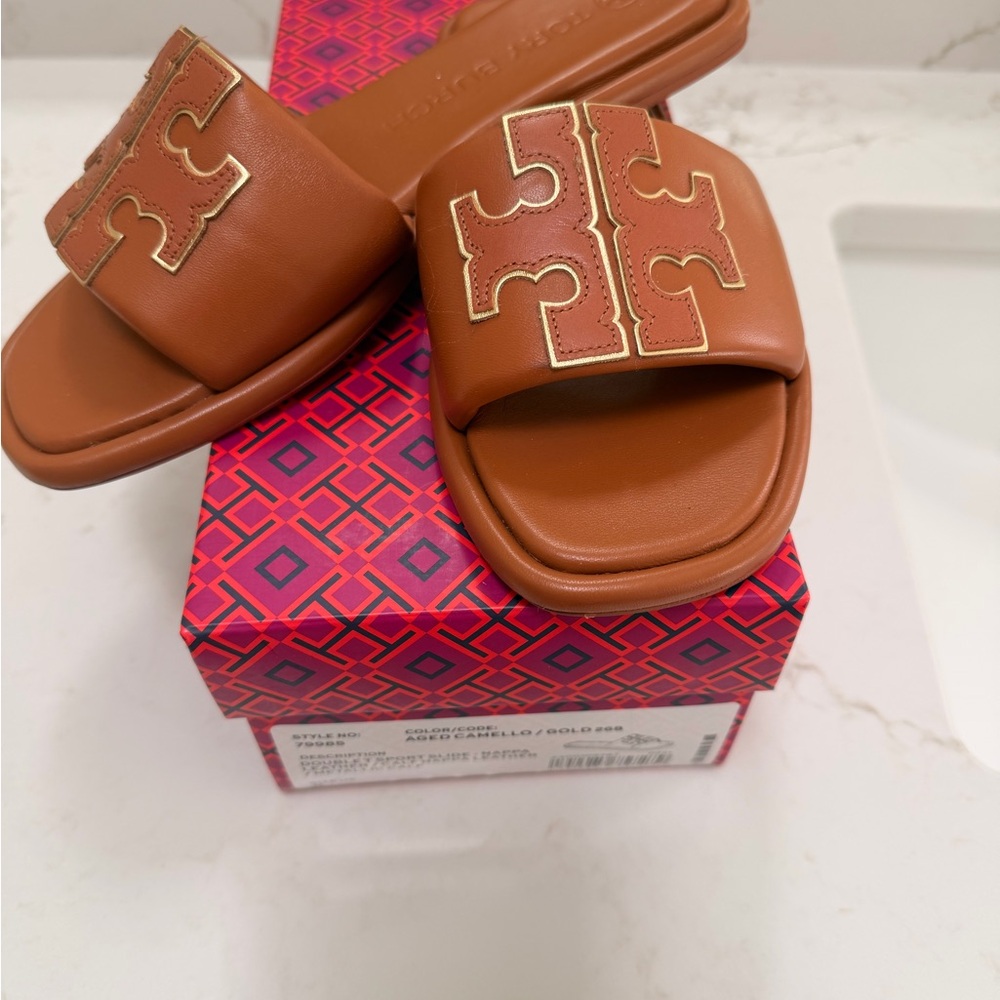 Tory Burch Tan Slide Sandals